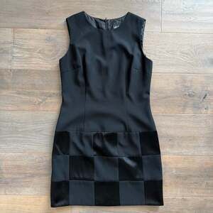 Laundry by Shelli Segal Crepe & Satin Checkerboard Mini Dress Sz 10, Y2K 90s